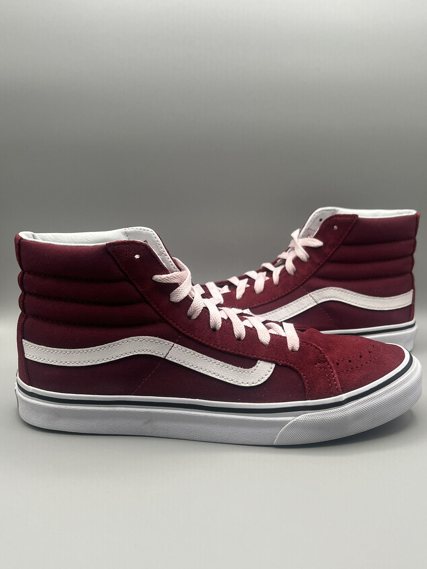 VANS Sk8-Hi Maroon Suede Canvas High Top Skate Shoes - Men’s Size 8.5 (721278)