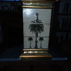 Small Decorative Wooden Three-drawer Chest With A Crackle Finish 