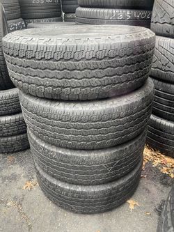 265/70/16 Goodyear set of matching used tires in great condition 300$ for 4 tires plus tax.  Mount available but not included  Wheel alignment availab
