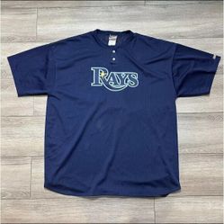 Vintage MLB Tampa Bay Rays BP Pullover Jersey #25 Bike XXL Blue 