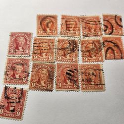 #2405, ULTRA RARE 1926 SCOTT #642 9 CENTS  JEFFERSON #642, LOT OF 14 