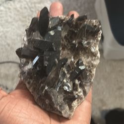 Natural Smoky Black Quartz Cluster Crystal Specimen 