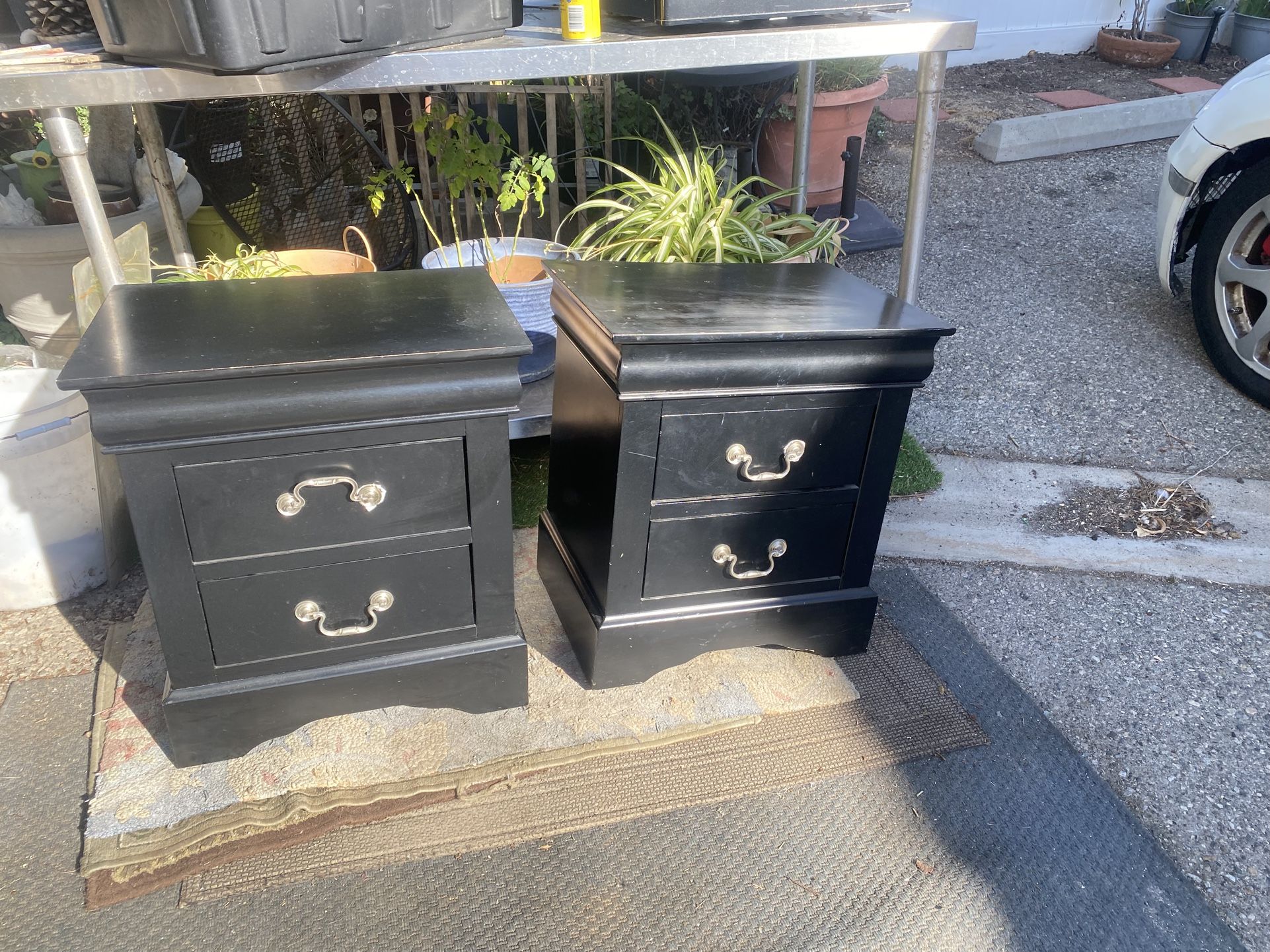 Dresser Mirror and set Of Matching Side Tables With Drawers