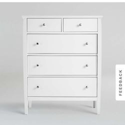 Mason White 5-Drawer Chest Dresser 