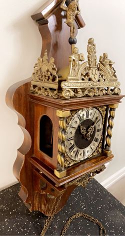 Vintage West Germany Linden Dutch Holland Zaanse Warmink 8 Day Clock Atlas World