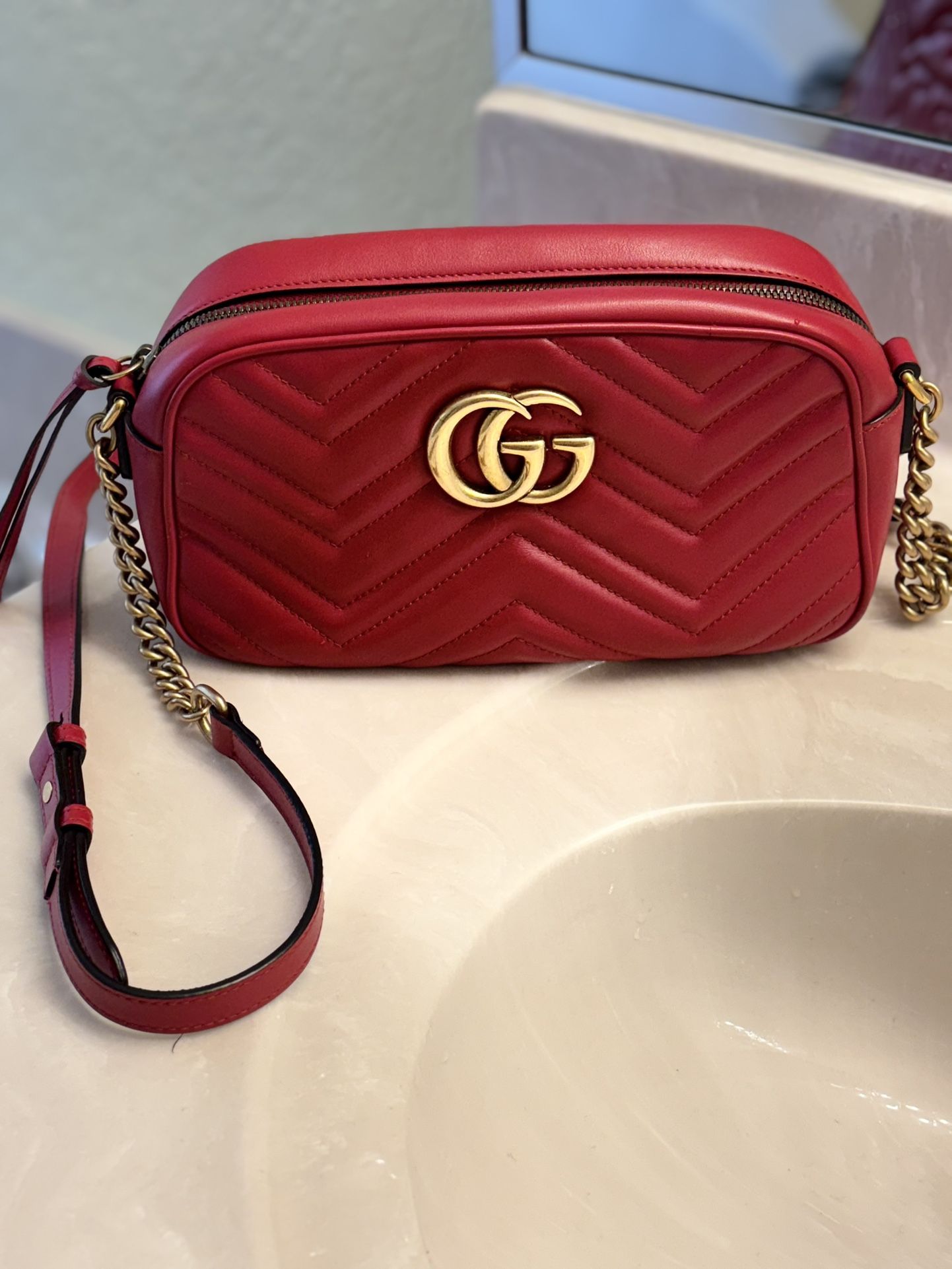 Gucci Red Marmont purse