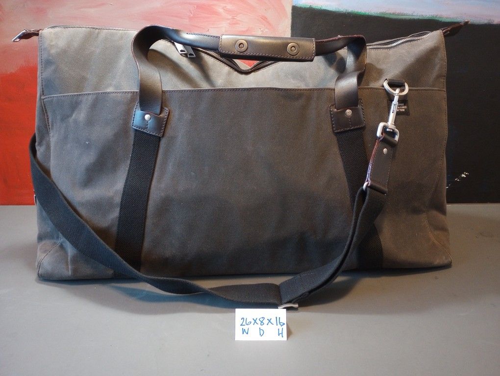 Jack Spade Retired Waxed Canvas Traveler Weekend Duffle Bag