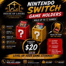 Nintendo Switch Game Holder - Holds 12 Games - Custom 3D Printed - $20 Sale