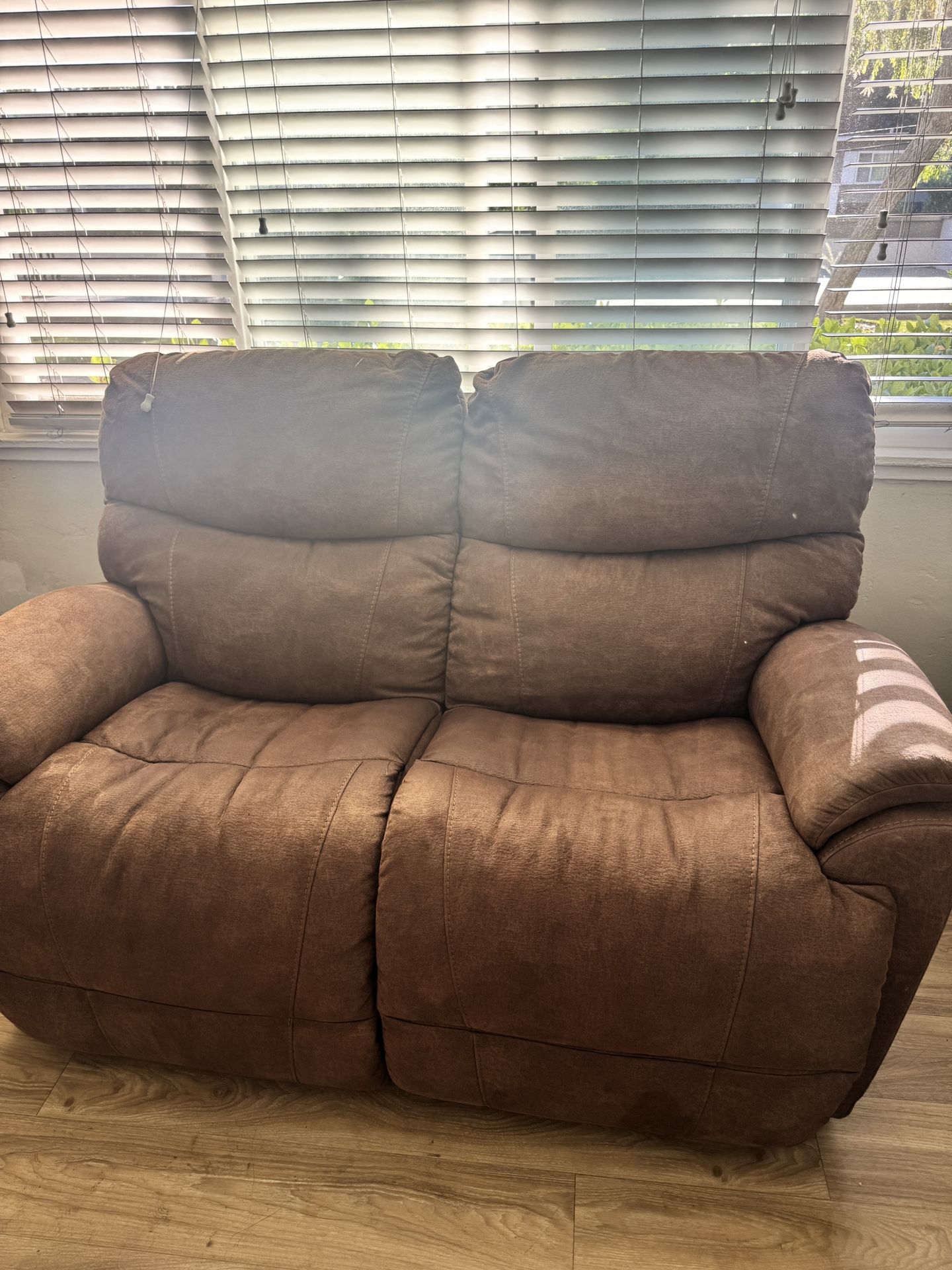 Comfy AF La-Z-Boy Brown Suede Reclining Loveseat | Furniture | Living Room | Free Delivery