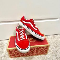 Red Old Skool Vans Size 6 men - 7.5 women