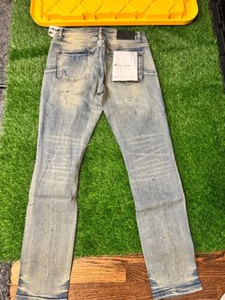 Purple Brand Light Wash Jeans with Paint Splatter