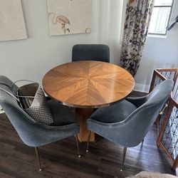 Anthropologie Quillen Marquetry Bistro Table & Chairs
