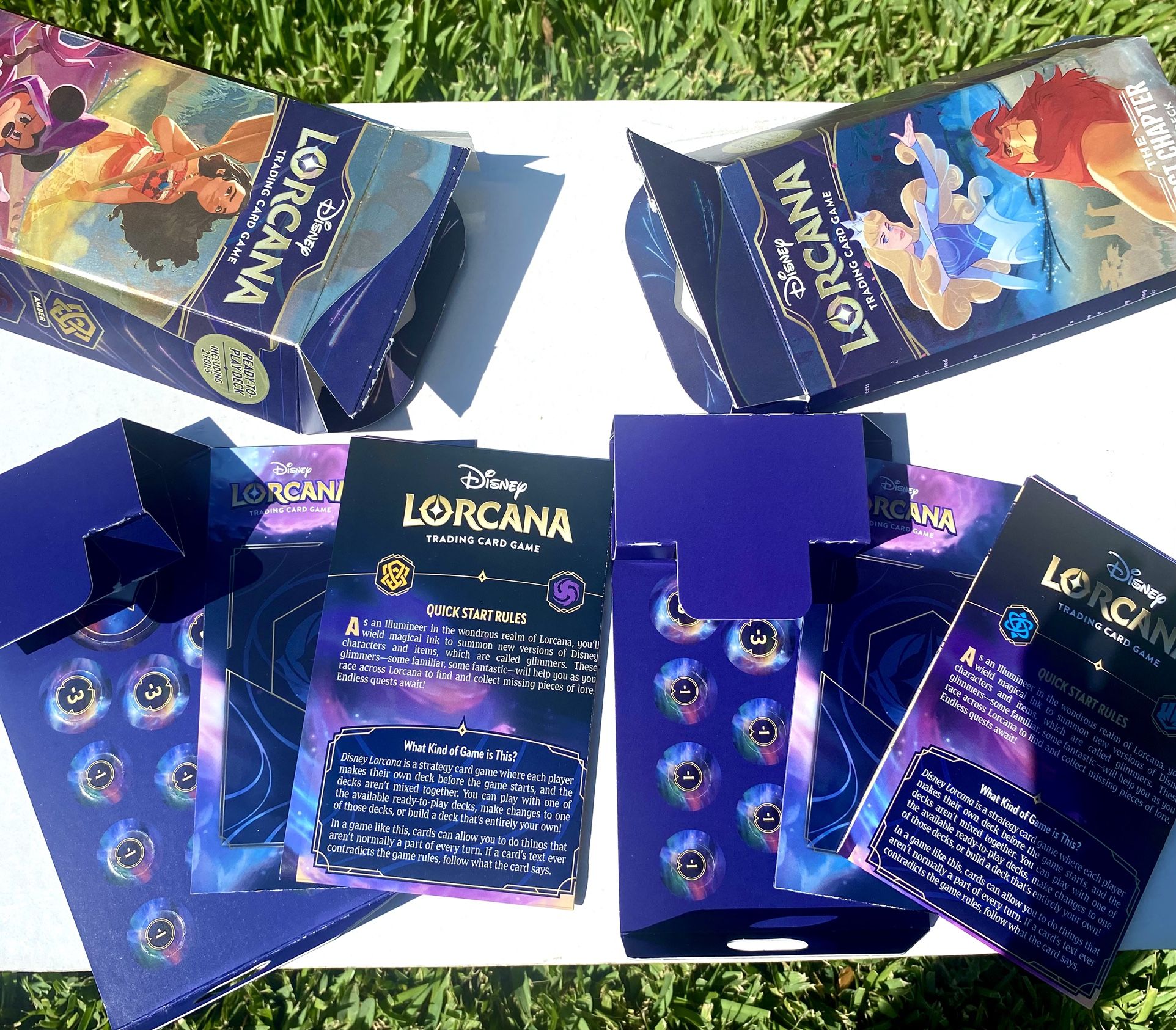 Disney Lorcana The First Chapter & Rise of the Floodborn EMPTY Booster Boxes  and Starter Decks