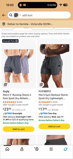 Set of 5 Men Training Gym Shorts Size Medium