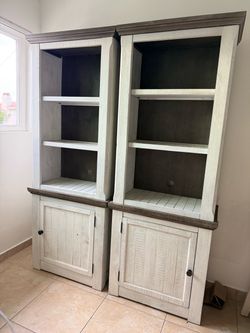 Ashley Furniture Havalance Bookcases / Pier Cabinets – Matching Pair