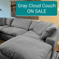 Grey Cloud Couch Modular Sectional Sofa 
