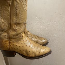  Tony Lama Full Quill Ostrich Skin Leather Cowboy Western Boots Size 10.5 EE