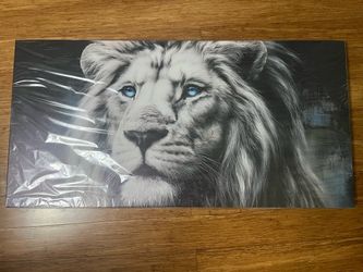 MXUNYZ Lion Canvas Print Picture for Living Room Striking Wildlife Wall Art Bedroom Wall Art,Kid Room Decor,Modern Home Office Wall Decoration,Wrapped