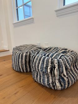 Set of lounge poofs