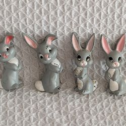 Easter Bunnies Bundle Of 4 Handpainted 