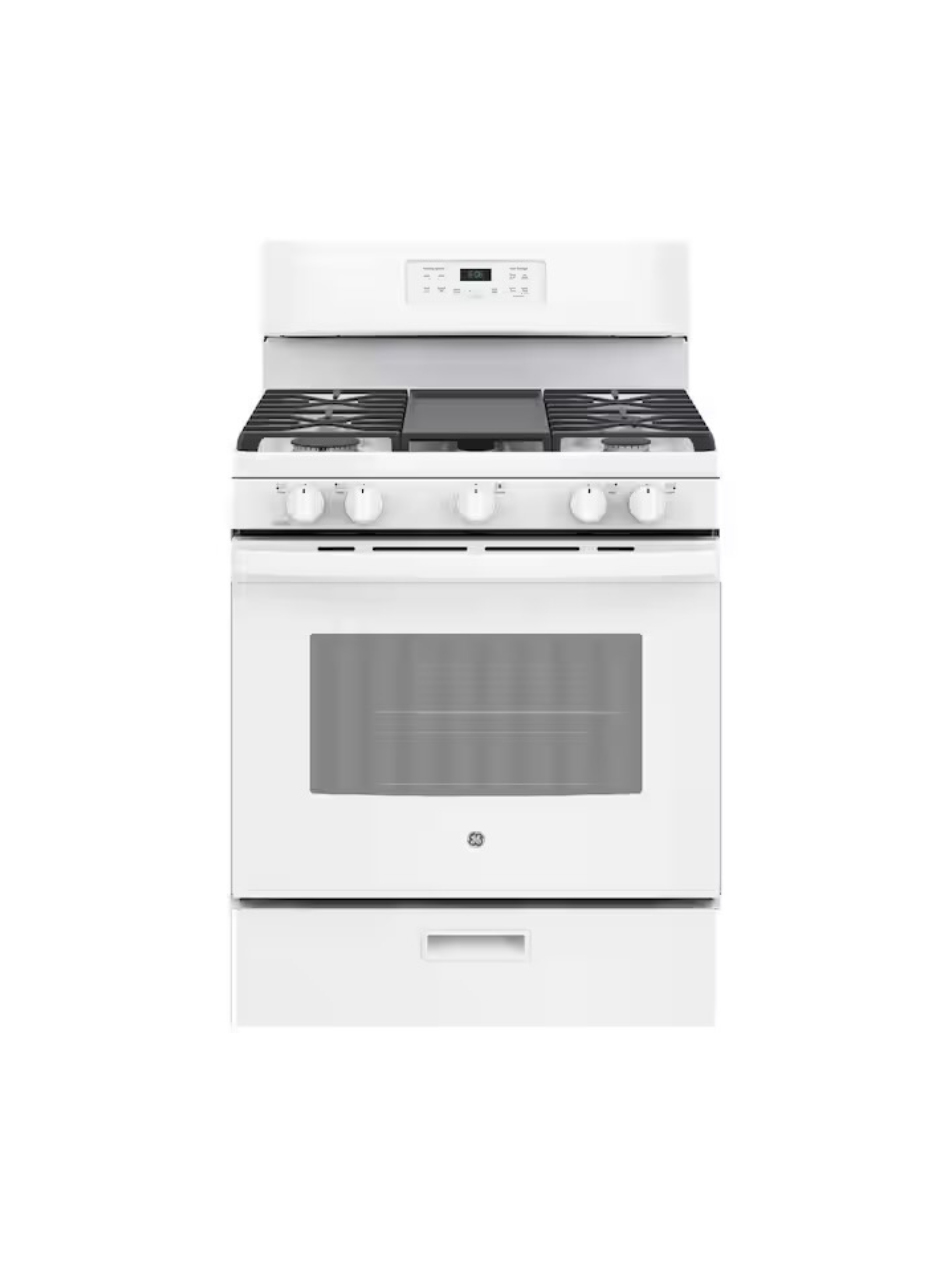 GE - 30 in. 5.0 cu. ft. Freestanding Gas Range in White with Griddle