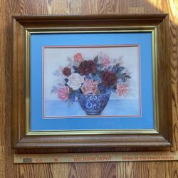 Framed/matted L Chang Floral Print