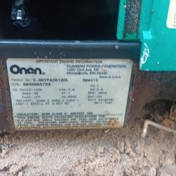 Cummins Onan 4000s Generator Propane.