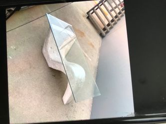 Vintage rate s shaped sculpture 1970 plaster bottom glass coffee table
