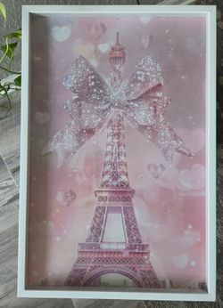 Pink Ribbon Eiffel Tower Picture Frame