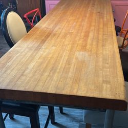10 Foot Butcher block Table