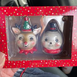 Johanna Parker Reindeer Snowman Ornament 