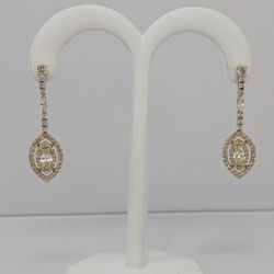 14k Yellow Gold 2.25 APTW marquise Diamond Earrings 