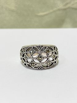 Sterling Filigree Marcasite Ring