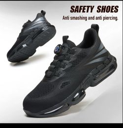 Men’s safety shoes, lightweight and breathable impact-resistant work shoes, low-top steel-toe shoes, black style, puncture-resistant safety boots, mes