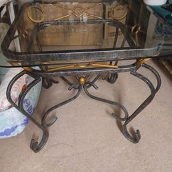 Rod Iron Table - Heavy duty Glass