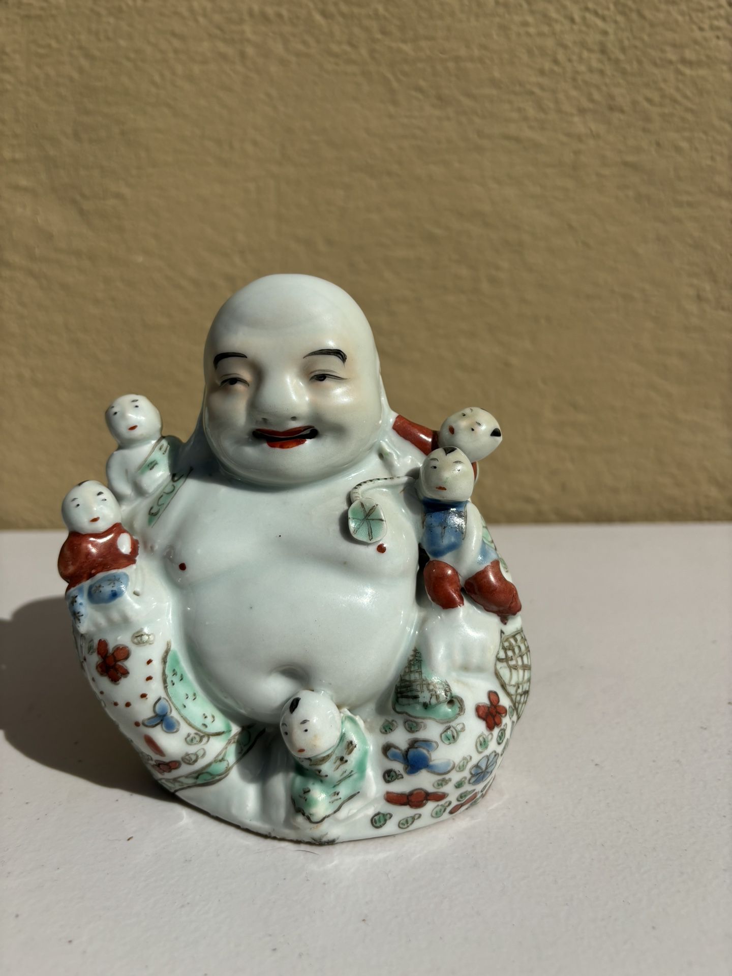 Antique Chinese Export Famille Rose Happy Buddah 