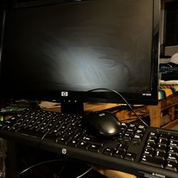 HP Monitor, Keyboard, and Mouse. 