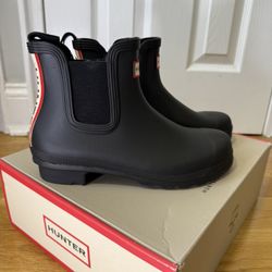 Hunter Original Chelsea Backstrap Women's Rain Boots WFS2354RMA BLK 1(contact info removed)8