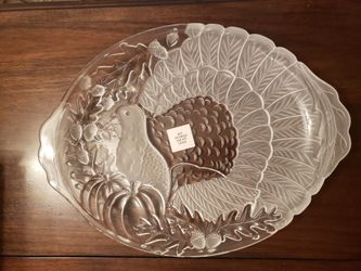 Vintage Crystal Turkey Platter