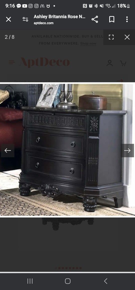 FREE Ashley Britannia Rose Nightstand