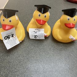Set Of 3 NWT Yellow Graduation Rubber Duckyeen Stored, Perfect Condition, All 3 For $5