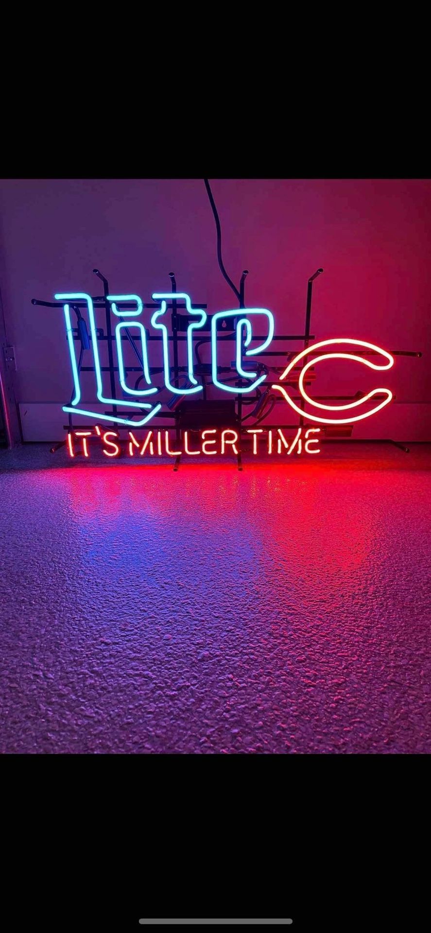 Chicago Bears Miller Lite Neon Beer Sign