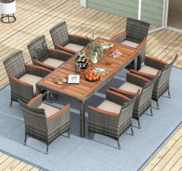 9pc Outdoor Dining Table Set Patio Furniture