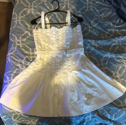 Cinq à Sept White Denim Mini Branwen Dress  size 2