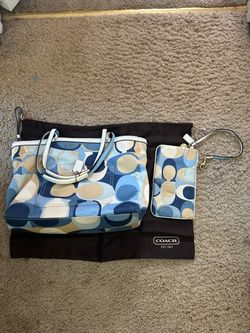 Coach Signature Tote Bag with Matching Wristlet