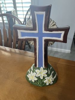 Ceramic Cross Statue 