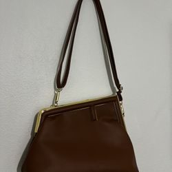 Authentic vintage Fendi gold Clasp Shoulder Bag 