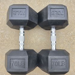 Rubber Hex Dumbbells 70s