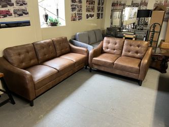 Brown Sofa & Loveseat (Available In Grey)