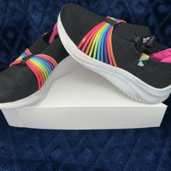 Skechers Kids Sneakers Black Rainbow Memory Foam Size 12 Kids